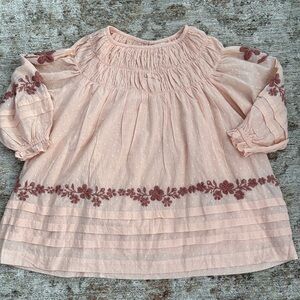 NWOT Pink Floral Embroidered Kids Casual Dress